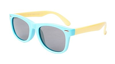 Unisex Kids Square Flexible Sunglasses. Blue Frame. Age-(8-13)Years