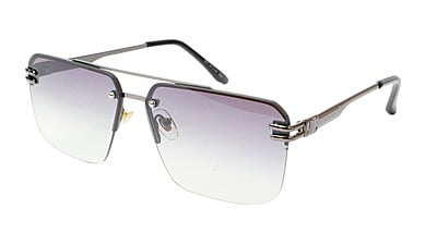 Unisex Medium Half Rim Rectangular Sunglasses