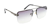 Unisex Medium Half Rim Rectangular Sunglasses