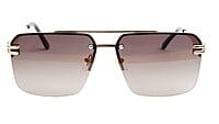 Unisex Half Rimmed Medium Rectangular Sunglasses