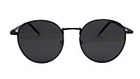 Unisex Small Round Sunglasses. Black Metal Frame.