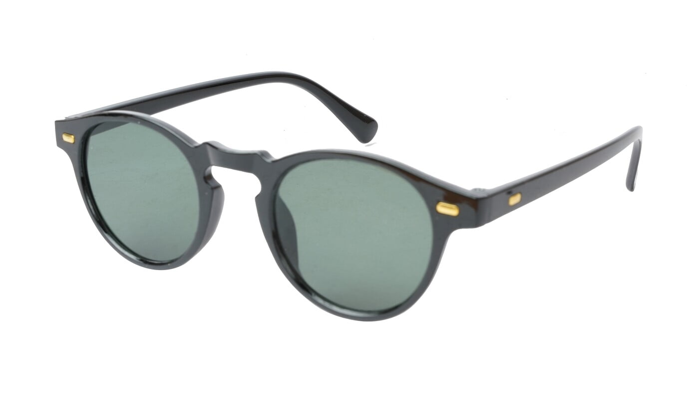 Unisex Small Round Sunglasses. Glossy Black Frame. Unisex Small Round Sunglasses. Glossy Black Frame.