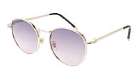 Unisex Small Round Sunglasses. Golden Metal Frame.