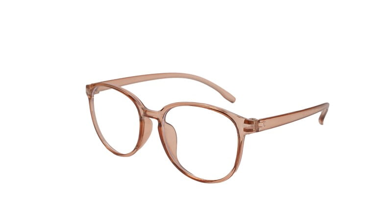 Soigné Unisex Large Round Spectacle Frame. See Through Brown Soigné Unisex Large Round Spectacle Frame. See Through Brown