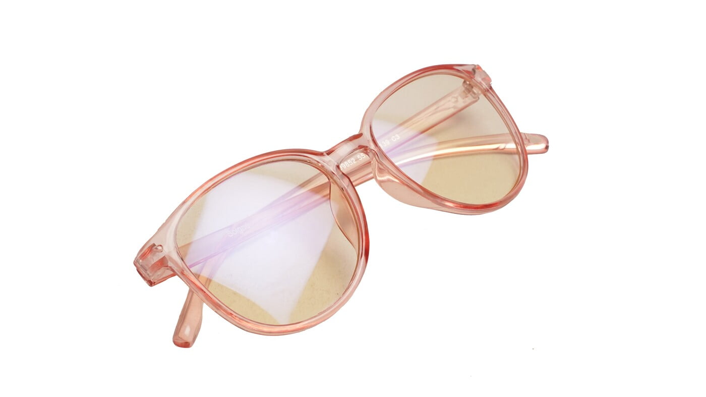 Soigné Female Round Large Spectacle Frame. See Through Pink Soigné Female Round Large Spectacle Frame. See Through Pink
