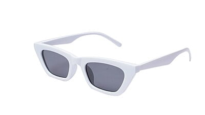 Soigné Female Large CatEye Sunglasses. White Rim