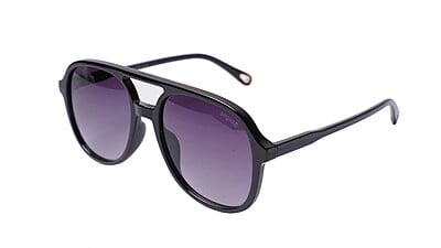 Soigné Unisex Aviator Sunglasses.Glossy Black