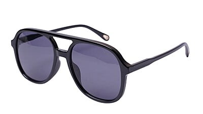 Soigné Unisex Aviator Sunglasses.Gloss Black Frame