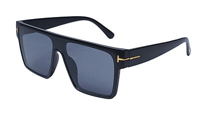 Soigné Boys & Men Oversized Square Sunglasses. Black