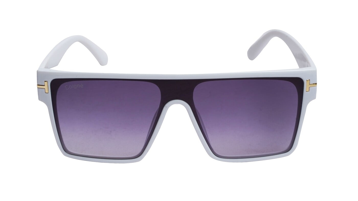 Soigné Boys & Men Oversized Square Sunglasses. White Frame Soigné Boys & Men Oversized Square Sunglasses. White Frame