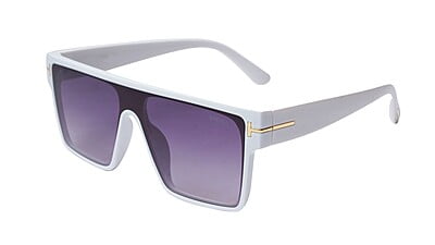 Soigné Boys & Men Oversized Square Sunglasses. White Frame