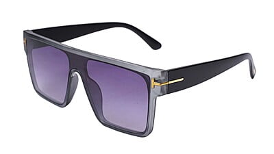 Soigné Boys & Men Oversized Square Sunglasses. See Through Grey