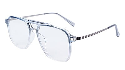 Soigné Unisex Large Aviator Spectacle. See Through Blue