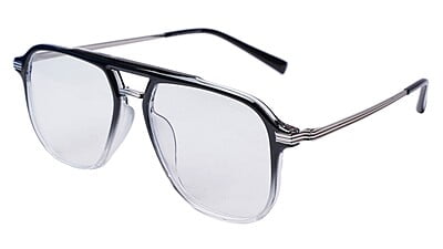 Soigné Unisex Large Aviator Spectacle. Black & Silver