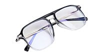 Soigné Unisex Large Aviator Spectacle. Black & Silver