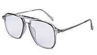 Soigné Unisex Large Aviator Spectacle Frame. See Through Grey