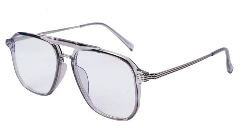 Soigné Unisex Large Aviator Spectacle Frame. See Through Grey Soigné Unisex Large Aviator Spectacle Frame. See Through Grey