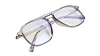 Soigné Unisex Large Aviator Spectacle Frame. See Through Grey