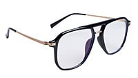 Soigné Unisex Large Aviator Spectacle. Black & Gold