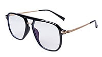 Soigné Unisex Large Aviator Spectacle. Black & Gold