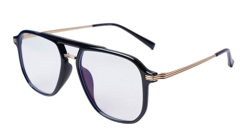 Soigné Unisex Large Aviator Spectacle. Black & Gold