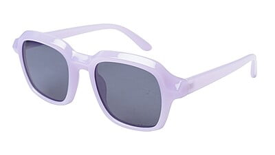 Soigné Female Large Square Sunglasses. Purple Frame