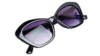 Soigné Female Oversized Cat Eye Sunglasses.Black Frame