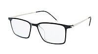 Unisex Large Rectangular Spectacle Frame. Black & Transparent Rim