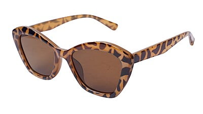 Soigné Female Oversized Cat Eye Sunglasses.Leopard Print Frame