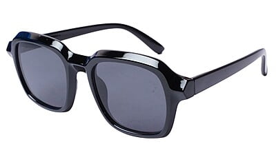 Soigné Female Large Square Sunglasses. Black Frame