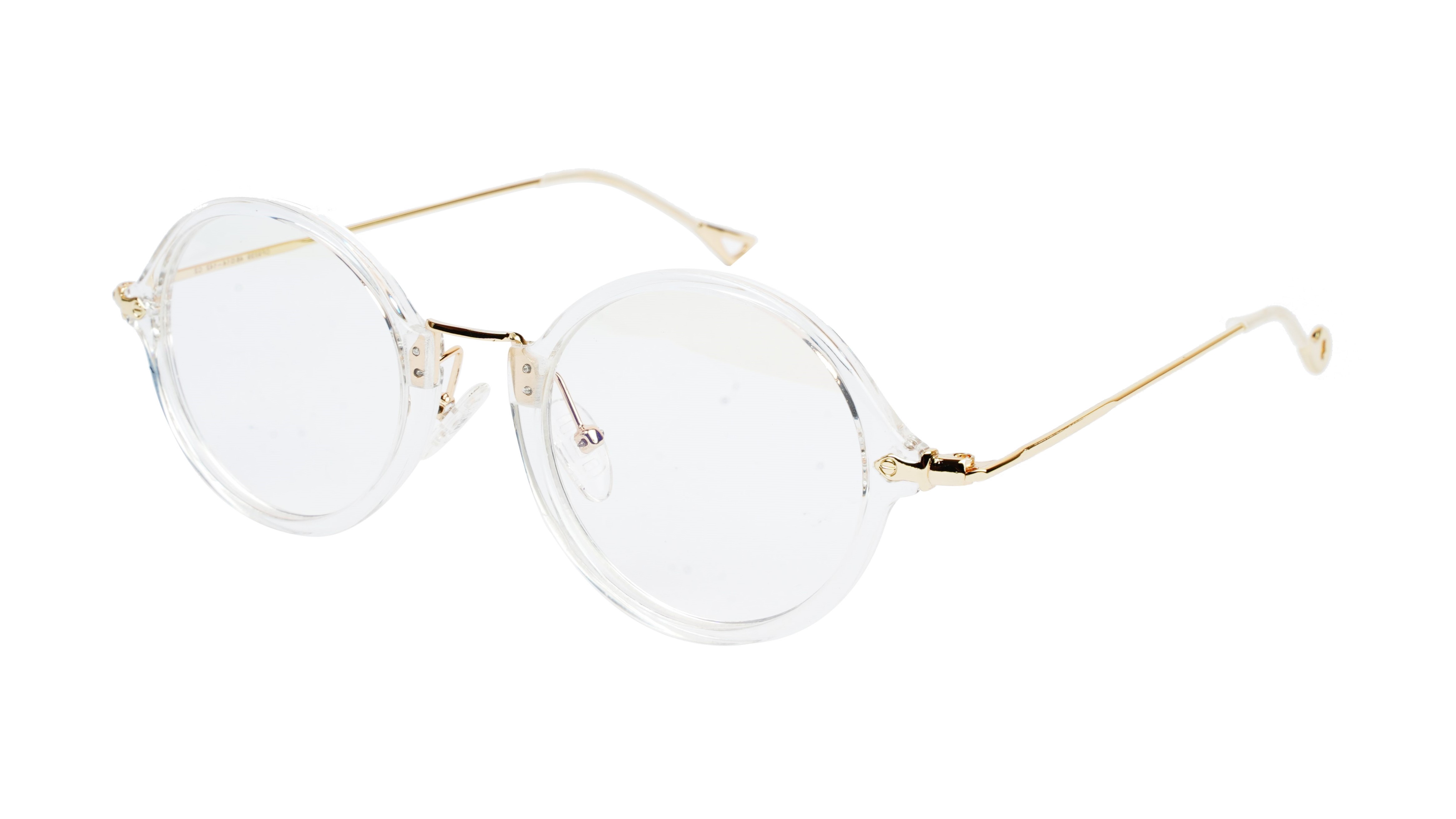 Unisex Medium Full Rim Round Spectacle Frame. Transparent & Golden Unisex Medium Full Rim Round Spectacle Frame. Transparent & Golden