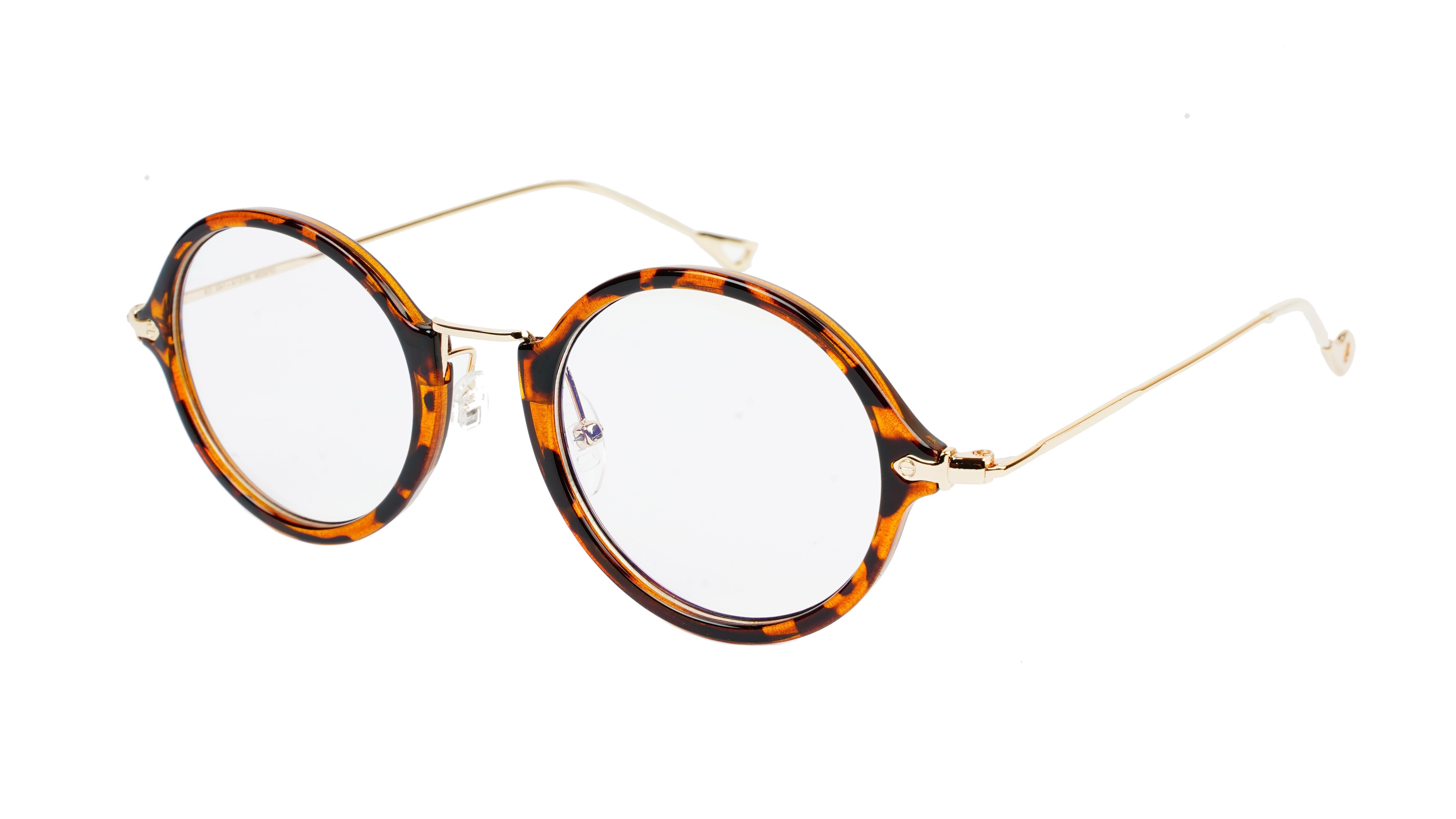 Unisex Medium Full Rim Round Spectacle Frame. Leopard & Golden