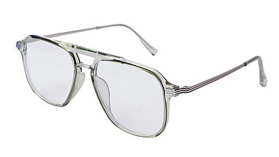 Soigné Unisex Large Aviator Spectacle.See Through Grey Rim