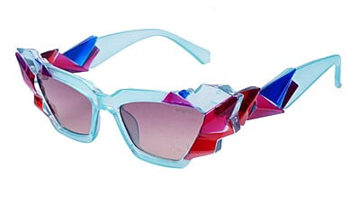 Soigné Kids Cateye Sunglasses.Light Blue&Multicolor.(9-15)Y-Girl