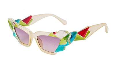 Soigné Kids Cateye Sunglasses.Yellow&Multicolor.(9-15)Y-Girl