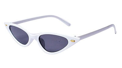 Soigné Female Small Cat Eye Sunglasses.White Frame