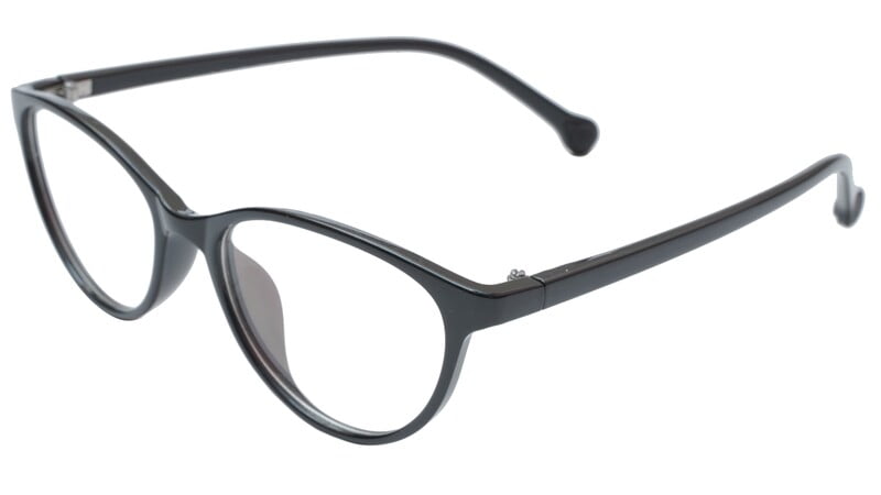 Cat Eye Spectacle Frame For Girls & Women. Glossy Black Color Frame. Cat Eye Spectacle Frame For Girls & Women. Glossy Black Color Frame.