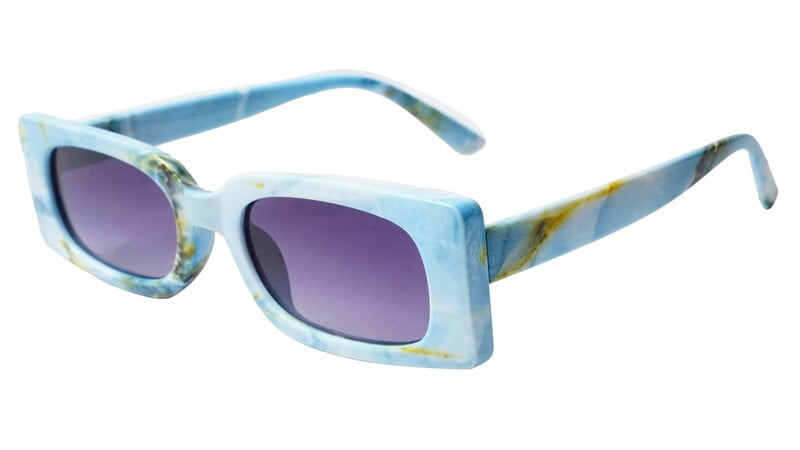 Soigné Female Large Rectangular Sunglasses.Blue&Multicolor Soigné Female Large Rectangular Sunglasses.Blue&Multicolor