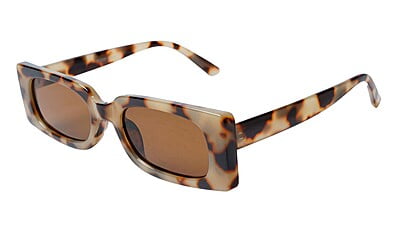 Soigné Female Large Rectangular Sunglasses.Leopard Print Frame