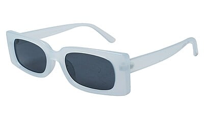 Soigné Female Large Rectangular Sunglasses. White Frame
