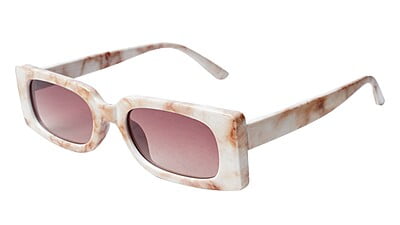 Soigné Female Large Rectangular Sunglasses. White&Brown
