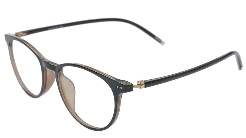 Unisex Round Spectacle Frame. Black &Brown Color Frame. Size-MEDIUM.