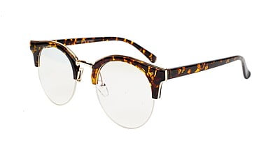 Unisex Large Half Rim Round Spectacle. Leopard Print Unisex Large Half Rim Round Spectacle. Leopard Print
