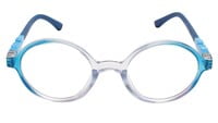 Round Spectacle Frame For Baby Boys. See Through Light Blue Color Frame. AGE-(3-8Years).