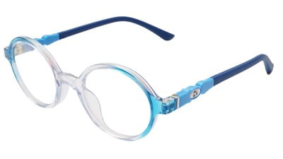 Round Spectacle Frame For Baby Boys. See Through Light Blue Color Frame. AGE-(3-8Years).