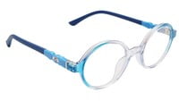 Round Spectacle Frame For Baby Boys. See Through Light Blue Color Frame. AGE-(3-8Years).