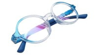 Round Spectacle Frame For Baby Boys. See Through Light Blue Color Frame. AGE-(3-8Years).