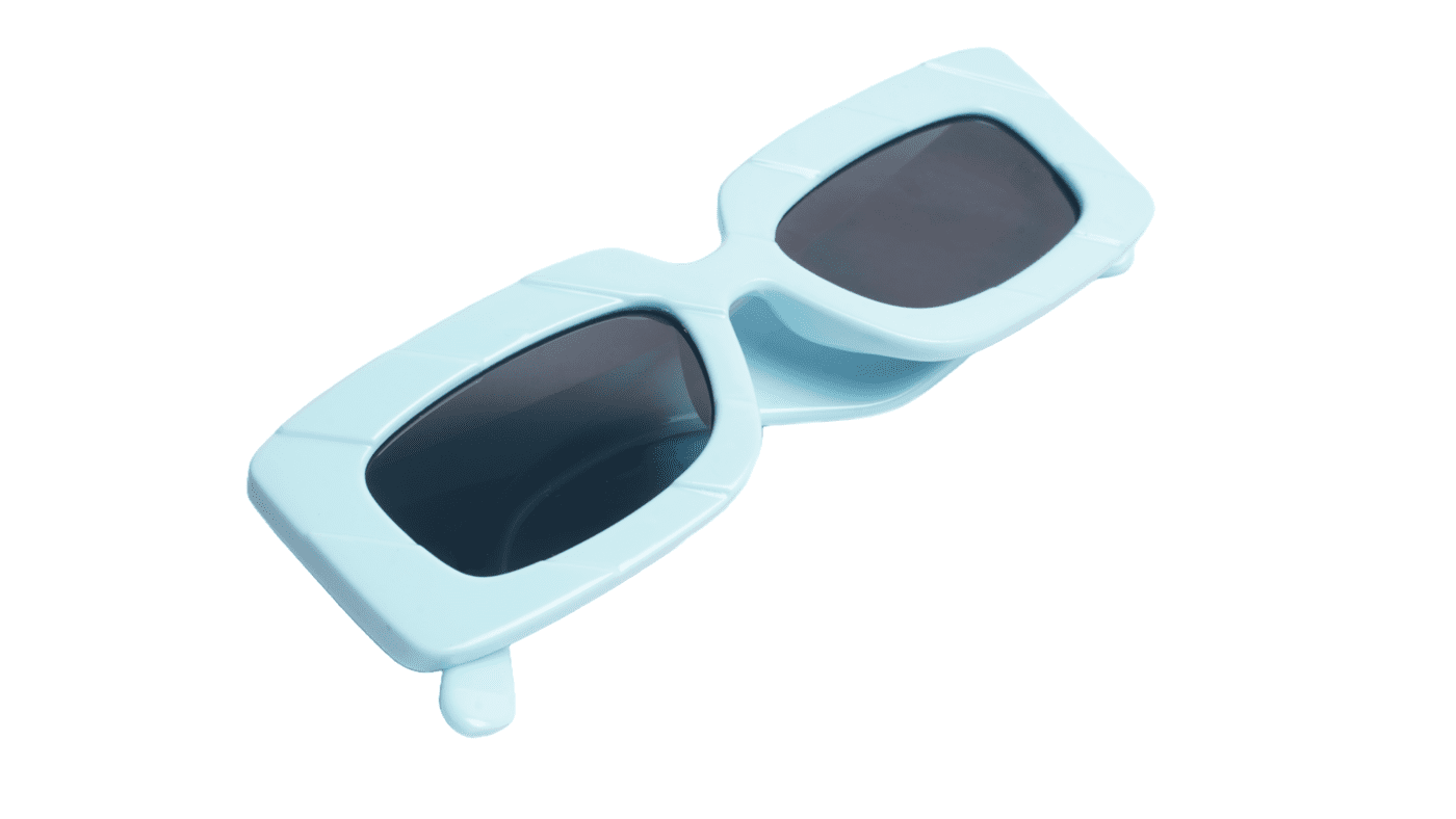 Soigné Female Large Rectangular Sunglasses.Blue Frame Soigné Female Large Rectangular Sunglasses.Blue Frame
