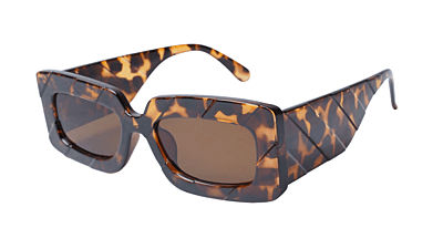 Soigné Female Large Rectangular Sunglasses.Leopard Print Color