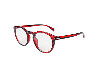 Soigné Unisex Large Round Spectacle Frame. Red&Black